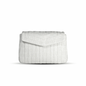 Pearl ivory jacquard crossbody bag with raised daisy pattern
