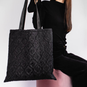 Vanessa Quilted Tote Bag Black Diamond 42x42