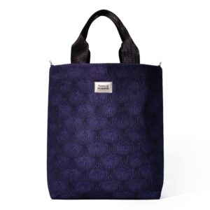 Eleanor Plum Nocturne structured jacquard business tote bag in deep plum